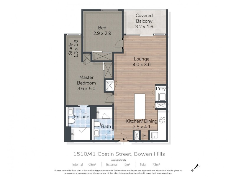 1510/41 Costin Street, Bowen Hills QLD 4006 Floorplan