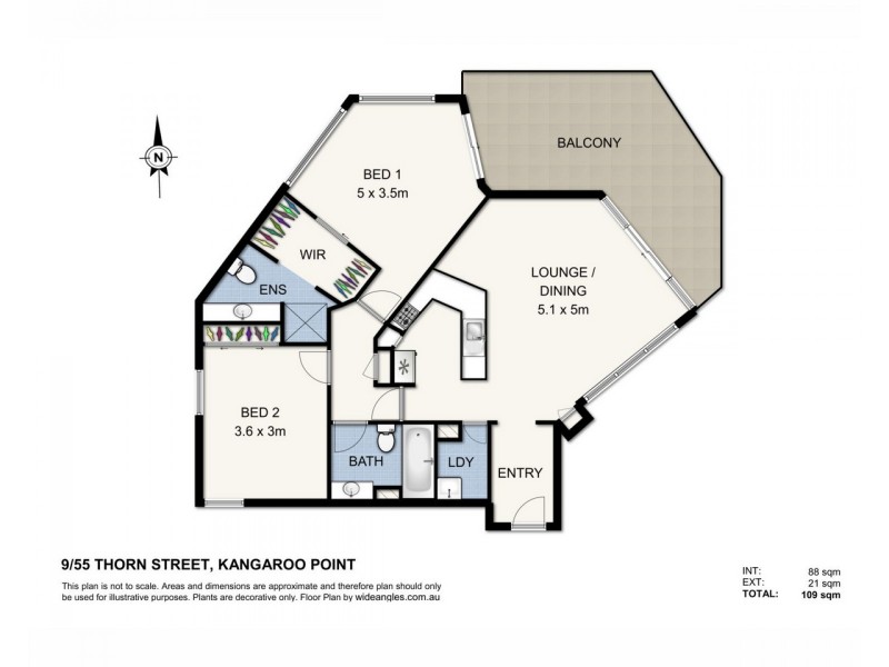 9/55 Thorn Street, Kangaroo Point QLD 4169 Floorplan