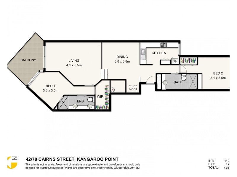42/78 Cairns Street, Kangaroo Point QLD 4169 Floorplan