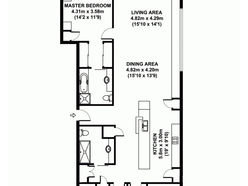 12/98 Thorn Street, Kangaroo Point QLD 4169 Floorplan