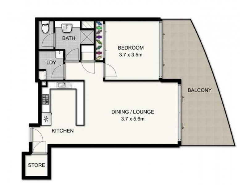 39/321 Main Street, Kangaroo Point QLD 4169 Floorplan