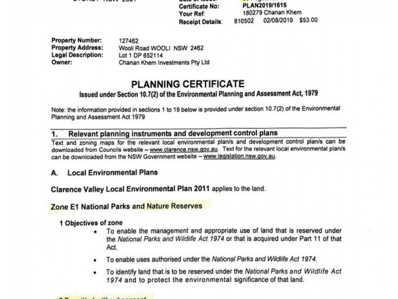 Lot 1,  Wooli Road, Wooli NSW 2462