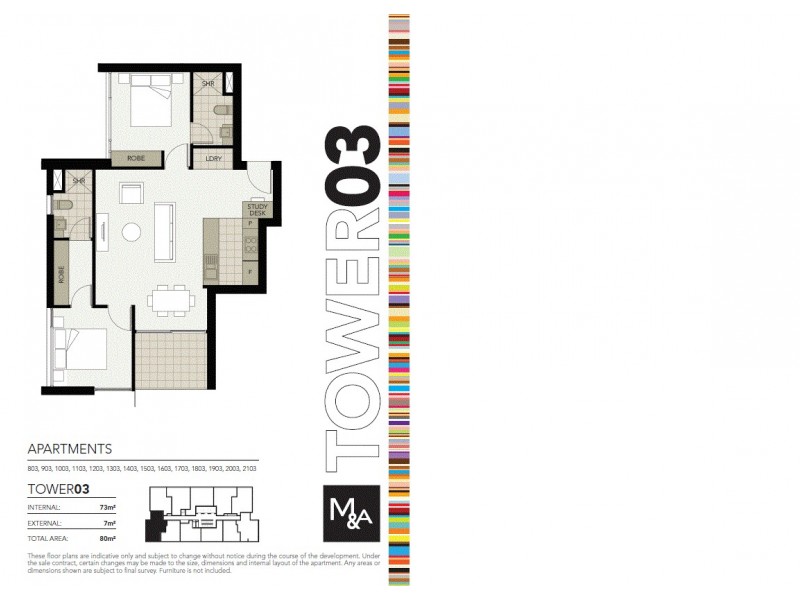 1403/25 Connor Street, Fortitude Valley QLD 4006 Floorplan