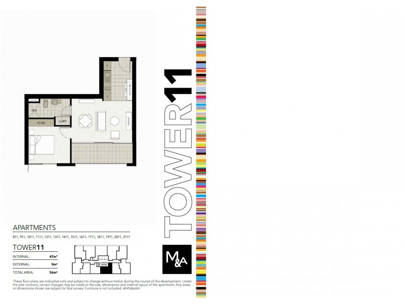 1611/25 Connor Street, Fortitude Valley QLD 4006 Floorplan