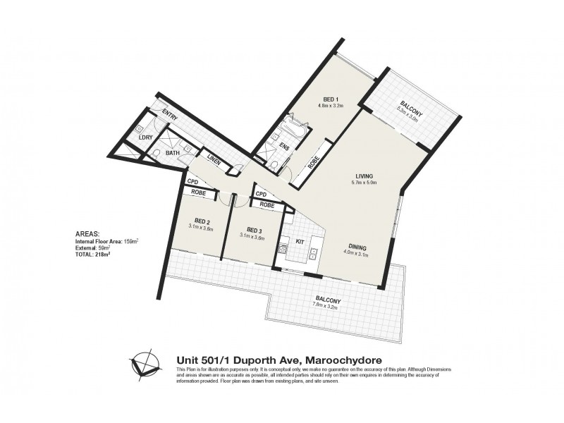 501/1-7 Duporth Avenue, Maroochydore QLD 4558 Floorplan