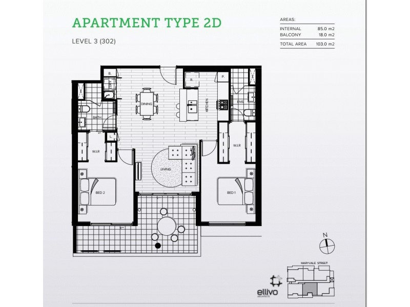 302/2 Maryvale Street, Toowong QLD 4066 Floorplan