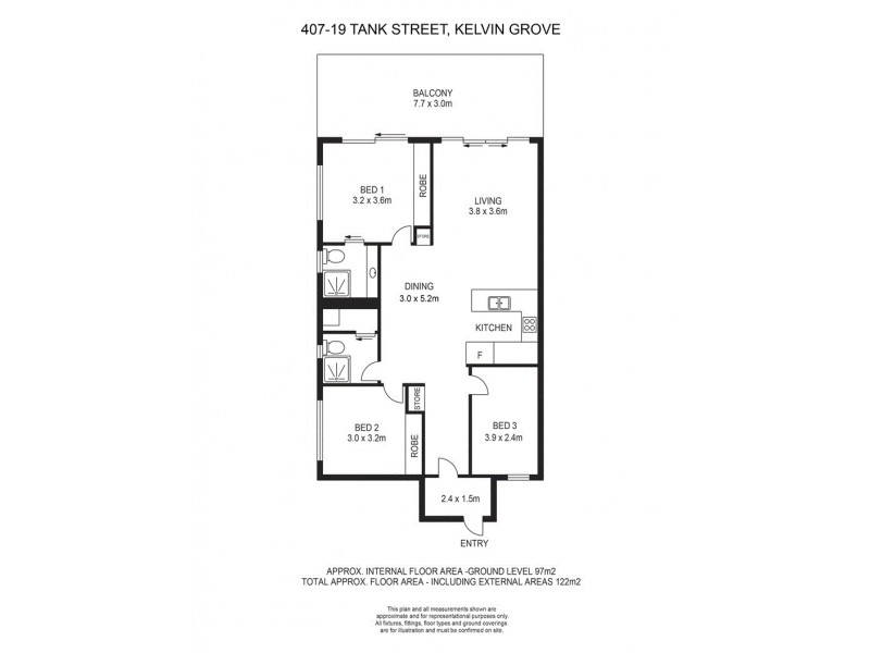 407/19 Tank Street, Kelvin Grove QLD 4059 Floorplan