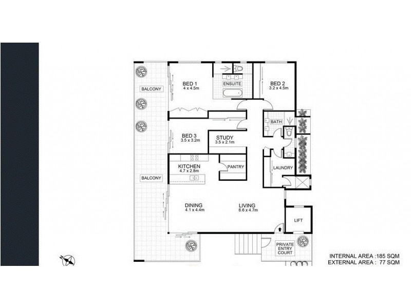 701/19 Tank Street, Kelvin Grove QLD 4059 Floorplan