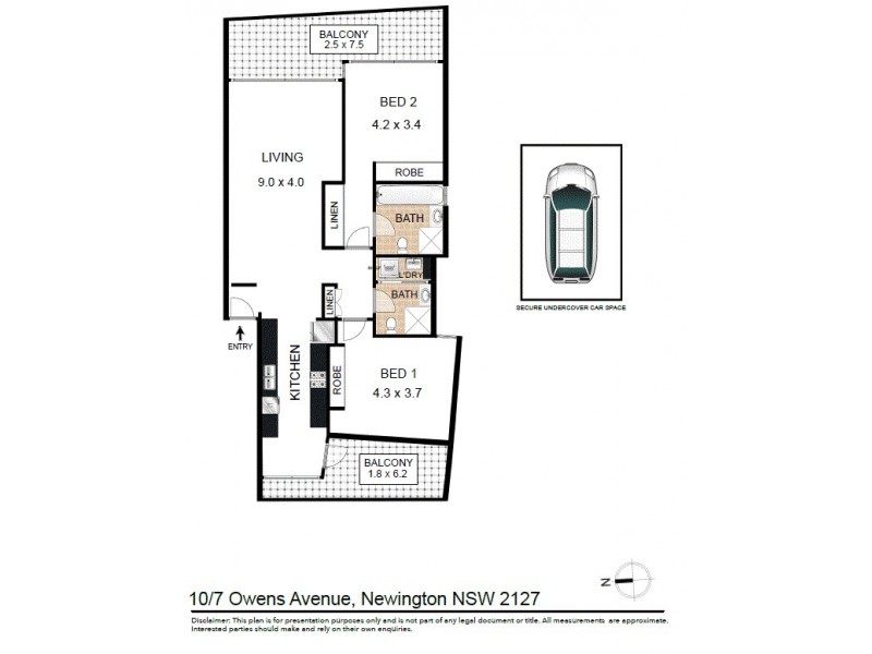 10/7 Owens Avenue, Newington NSW 2127 Floorplan