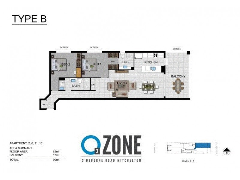 2/3 Osborne Road, Mitchelton QLD 4053 Floorplan
