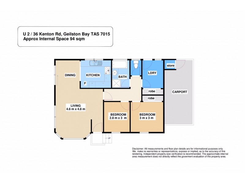 2/36 Kenton Road, Geilston Bay TAS 7015 Floorplan