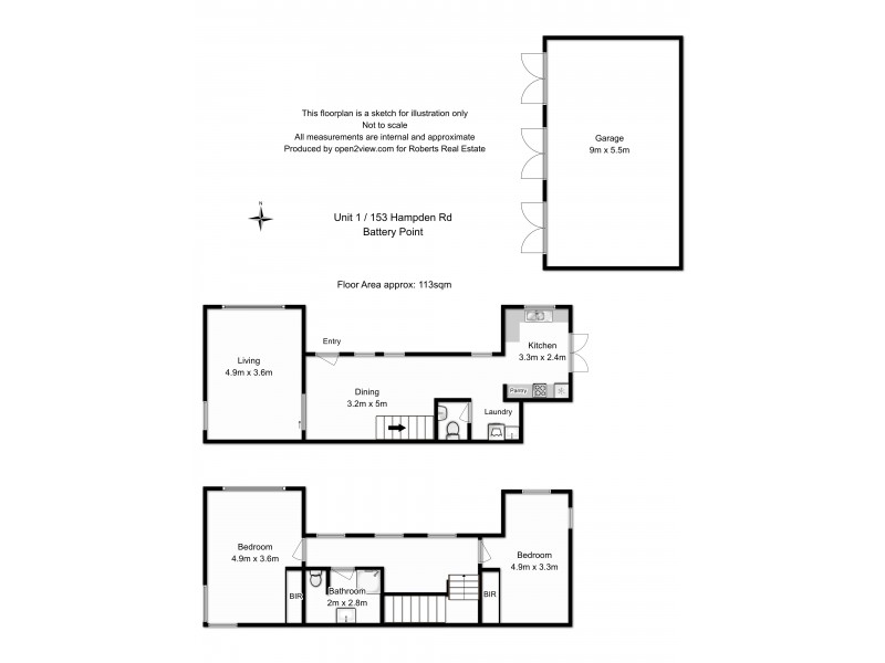 Units 1 and 2/ 153 Hampden Road, Hobart TAS 7000 Floorplan