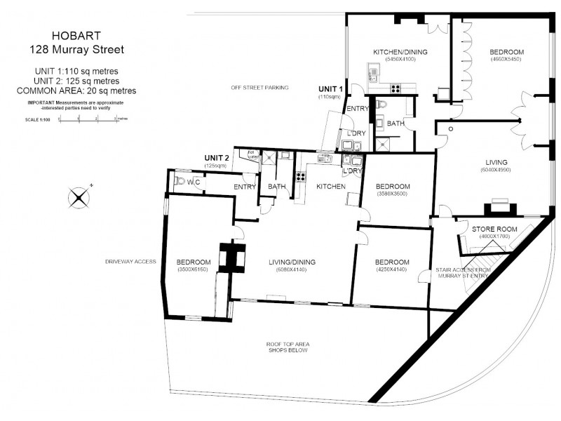 1 and 2 126-128 Murray Street, Hobart TAS 7000 Floorplan
