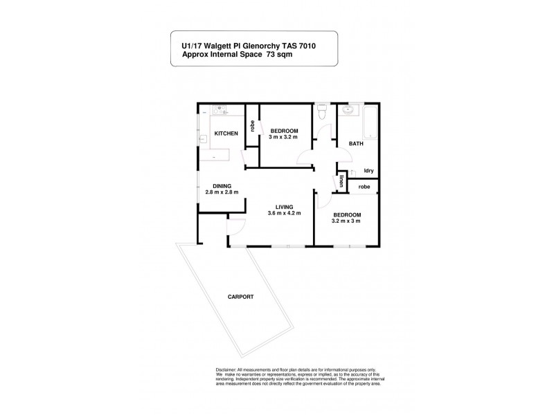 1/17 Walgett Place, Glenorchy TAS 7010 Floorplan
