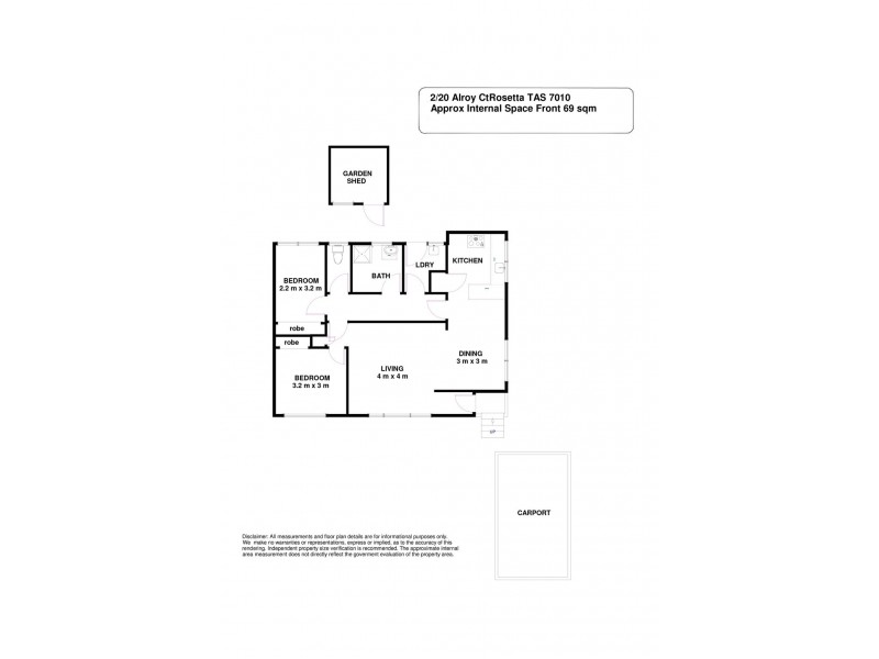 2/20 Alroy Court, Rosetta TAS 7010 Floorplan