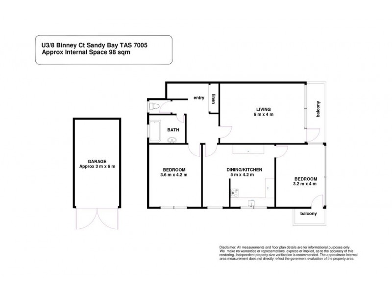 Unit 3 8 Binney Court, Sandy Bay TAS 7005 Floorplan
