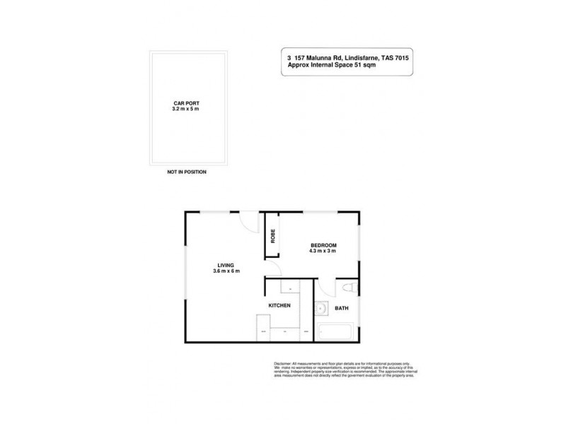3/57 Malunna Road, Lindisfarne TAS 7015 Floorplan