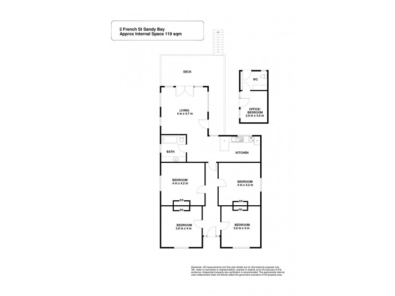 2 French Street, Sandy Bay TAS 7005 Floorplan