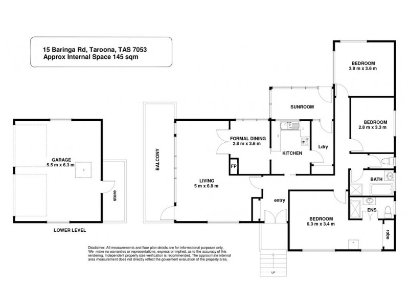 15 Baringa Road, Taroona TAS 7053 Floorplan