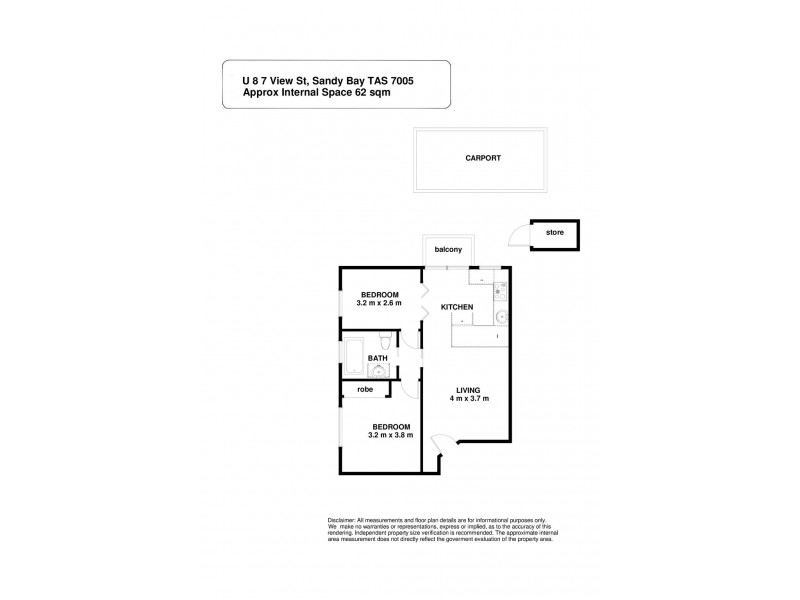 Unit 8 7 View Street, Sandy Bay TAS 7005 Floorplan