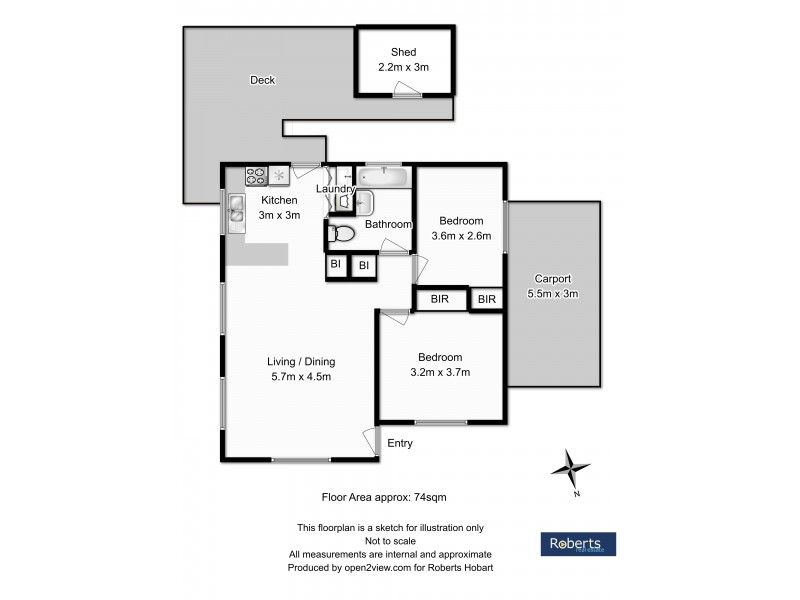 Unit 2 15 Acacia Street, Huonville TAS 7109 Floorplan