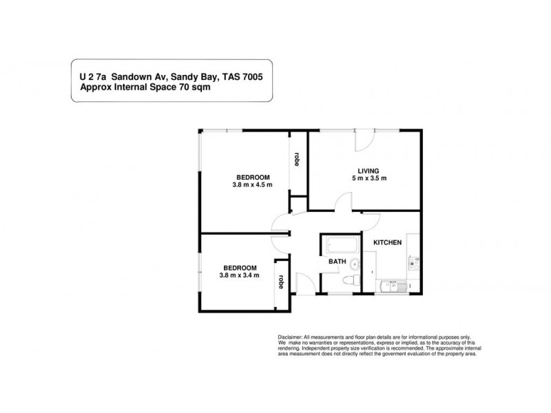 Unit 2, 7a Sandown Avenue, Sandy Bay TAS 7005 Floorplan