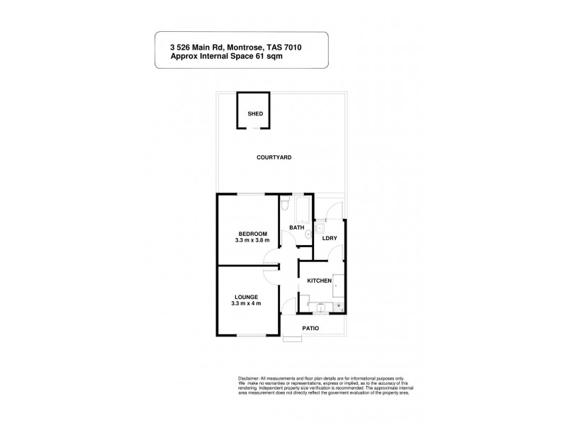 3/526 Main Road, Montrose TAS 7010 Floorplan