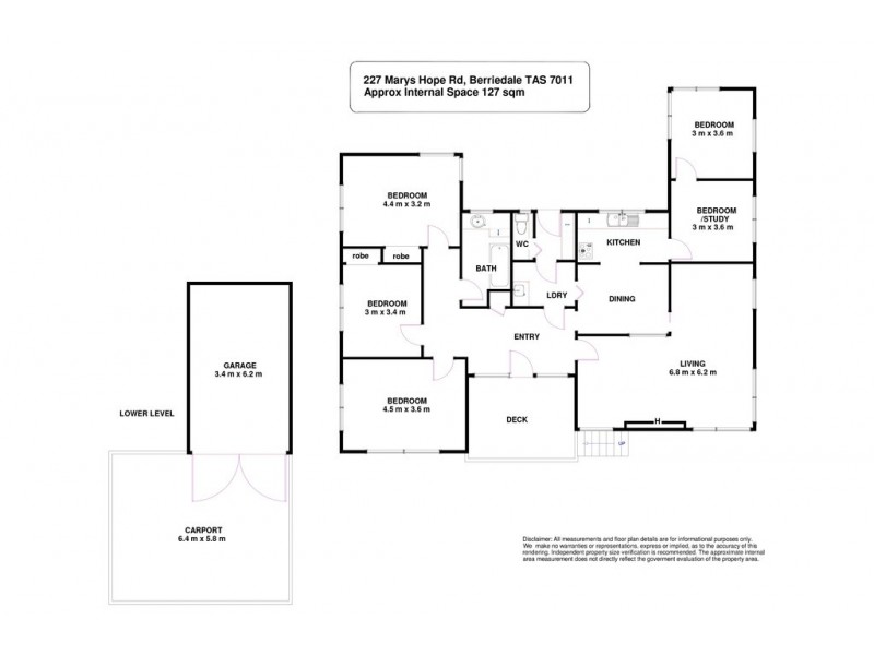 227 Marys Hope Road, Berriedale TAS 7011 Floorplan