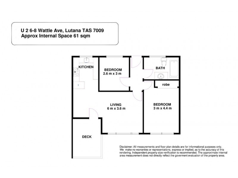 2/6-8 Wattle Avenue, Lutana TAS 7009 Floorplan