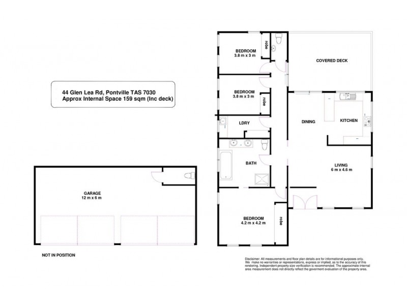 44 Glen Lea Road, Pontville TAS 7030 Floorplan