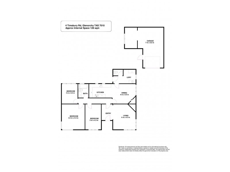4 Timsbury Road, Glenorchy TAS 7010 Floorplan