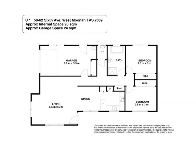 1/58-62 Sixth Avenue, West Moonah TAS 7009 Floorplan