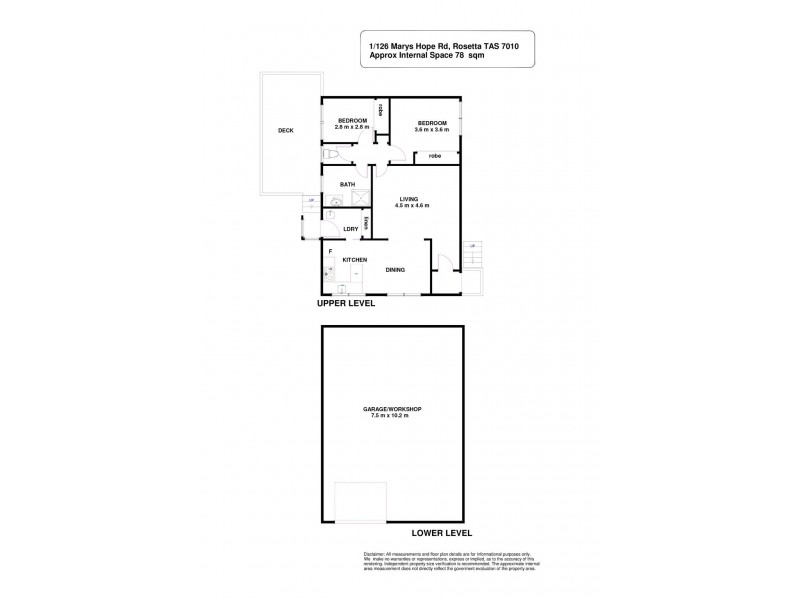 1/126 Marys Hope Road, Rosetta TAS 7010 Floorplan