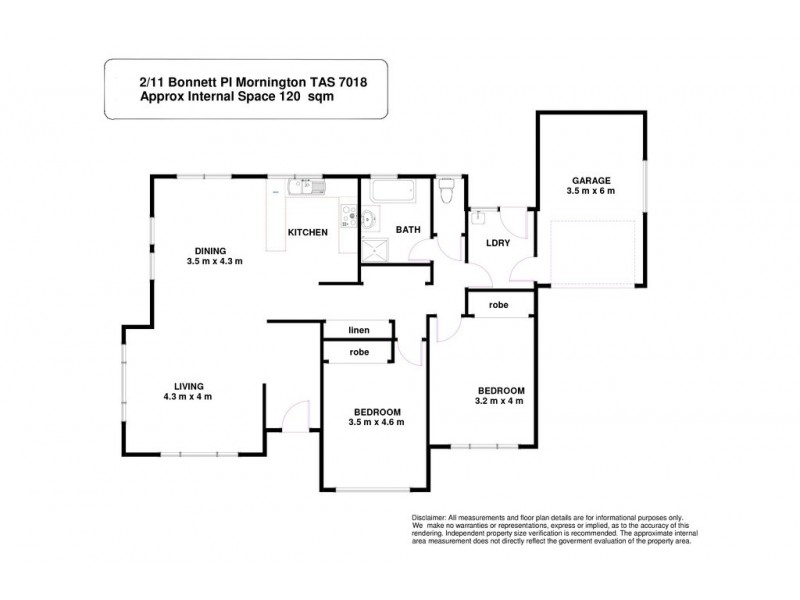 2/11 Bonnett Place, Mornington TAS 7018 Floorplan