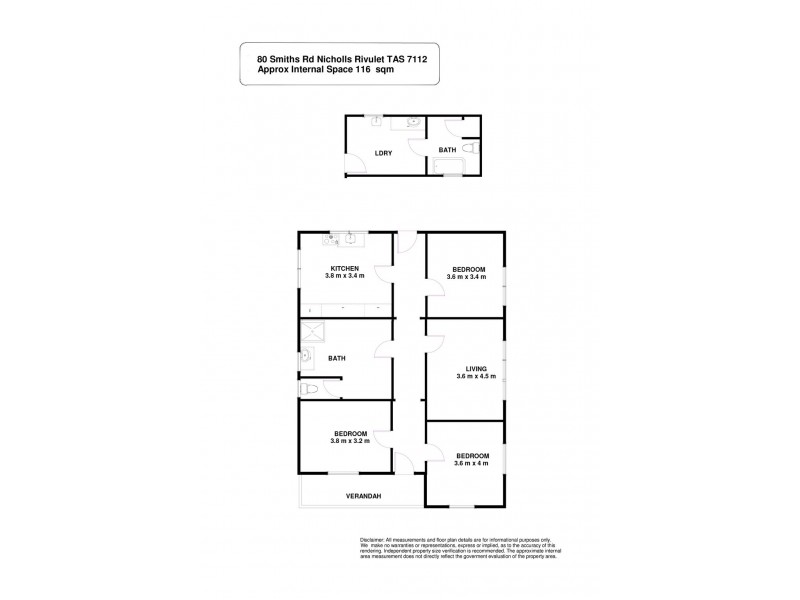 80 Smiths Road, Nicholls Rivulet TAS 7112 Floorplan