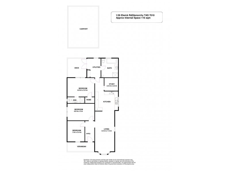 1/26 Elwick Road, Glenorchy TAS 7010 Floorplan