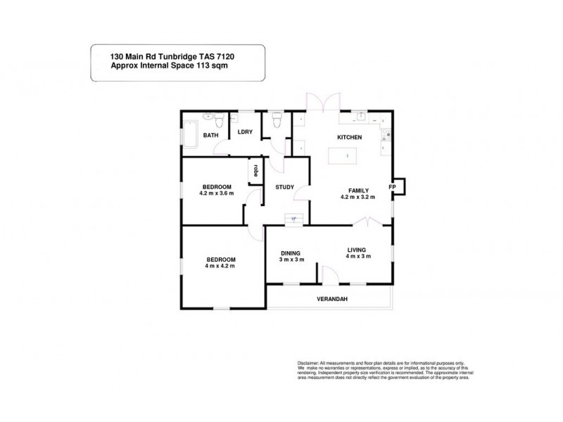 130 Main Road, Tunbridge TAS 7120 Floorplan