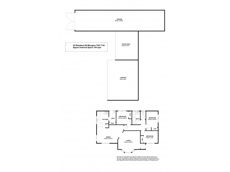 40 Rinadena Road, Moogara TAS 7140 Floorplan