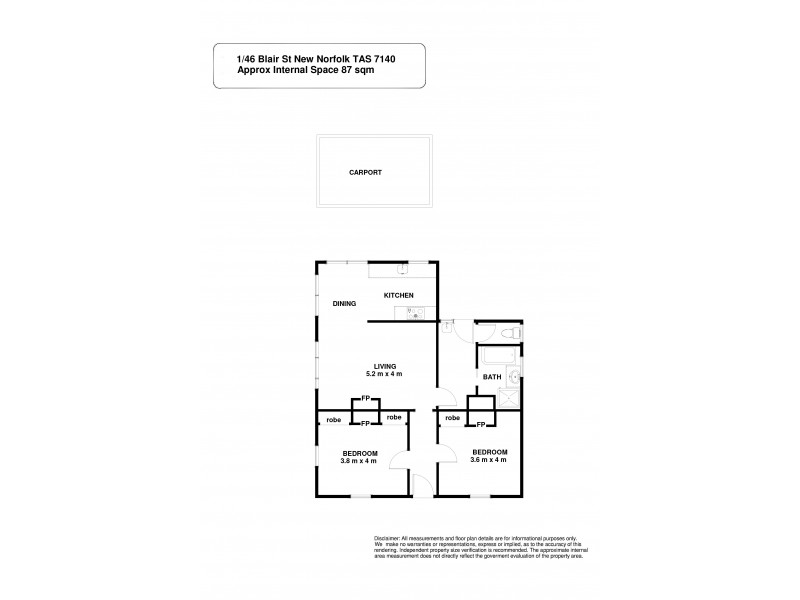 1/46 Blair Street, New Norfolk TAS 7140 Floorplan