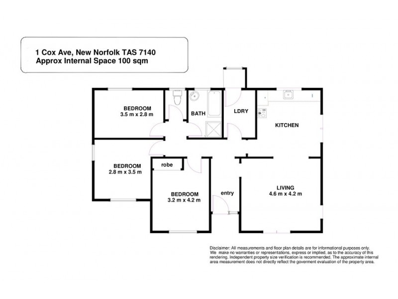 1 Cox Avenue, New Norfolk TAS 7140 Floorplan