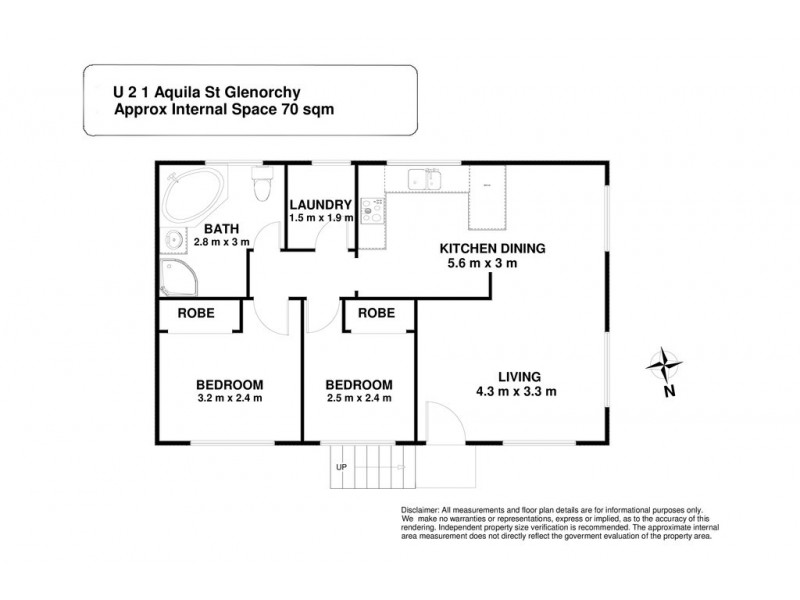 2/1 Aquila Street, Glenorchy TAS 7010 Floorplan