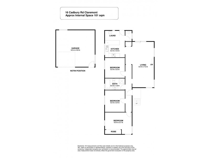 16 Cadburys Road, Claremont TAS 7011 Floorplan