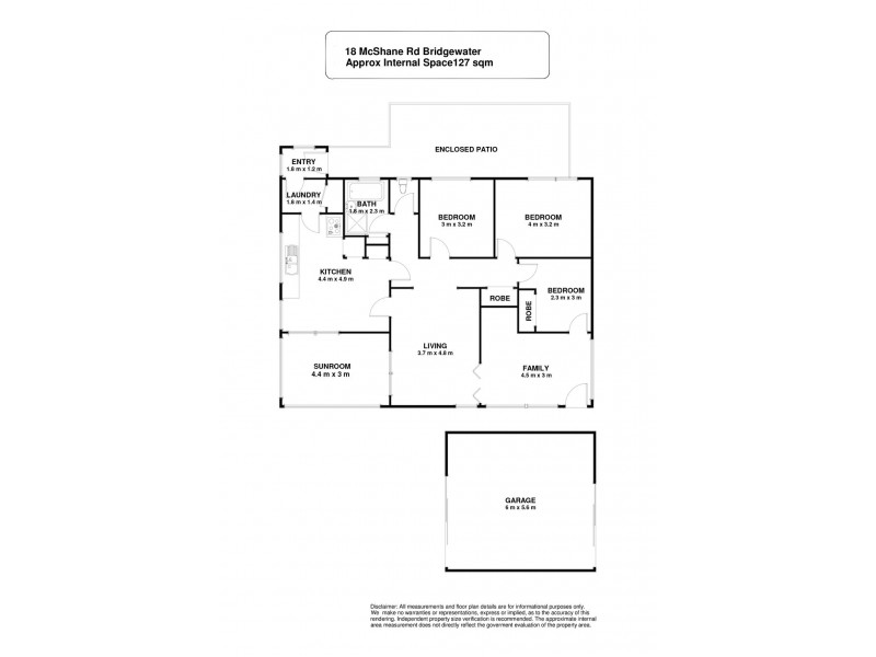 18 McShane Road, Bridgewater TAS 7030 Floorplan