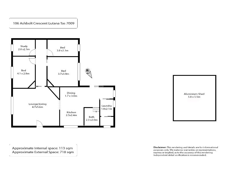 106 Ashbolt Crescent, Lutana TAS 7009 Floorplan