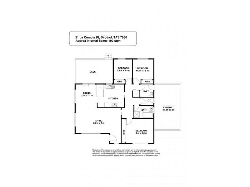 21 Le Compte Place, Bagdad TAS 7030 Floorplan