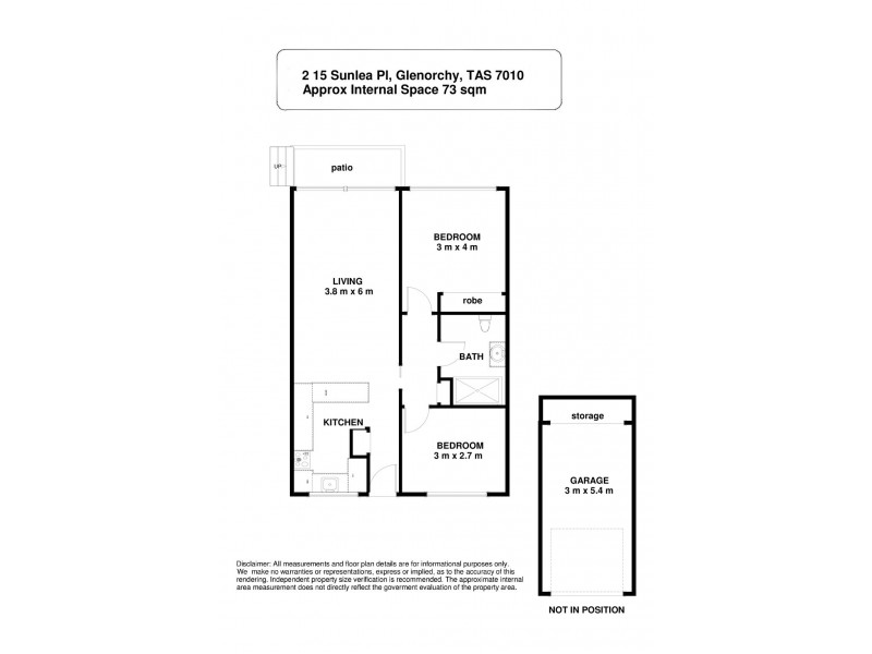 2/15 Sunlea Place, Glenorchy TAS 7010 Floorplan
