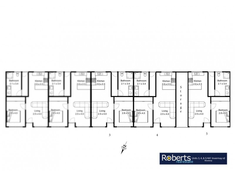 3,4,5/441 Invermay Road, Mowbray TAS 7248 Floorplan