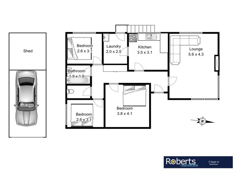 3 Sayer Street, Newnham TAS 7248 Floorplan