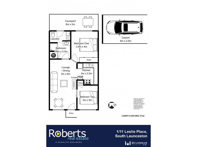 1/11 Leslie Place, South Launceston TAS 7249 Floorplan