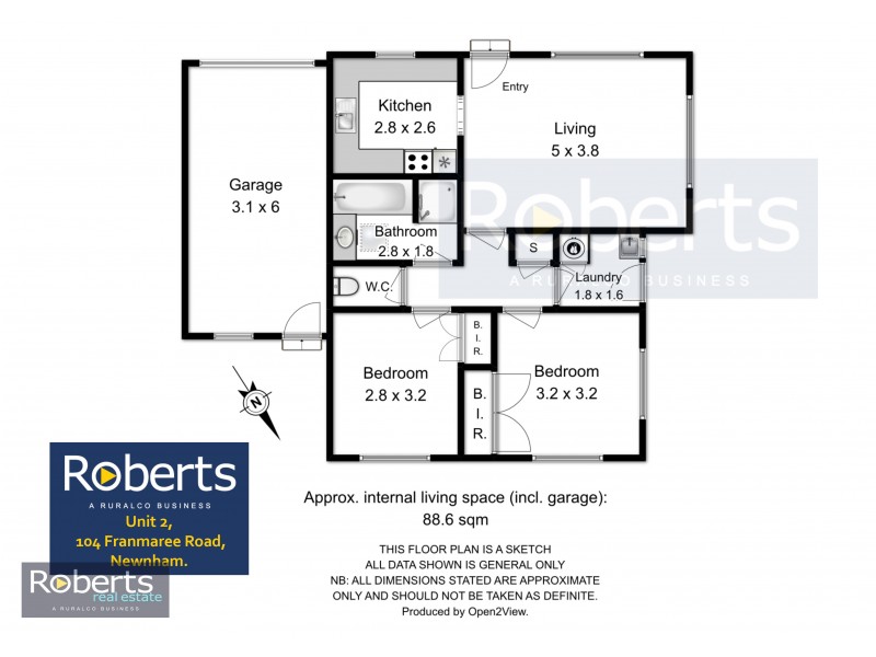 2/104 Franmaree Rd, Newnham TAS 7248 Floorplan